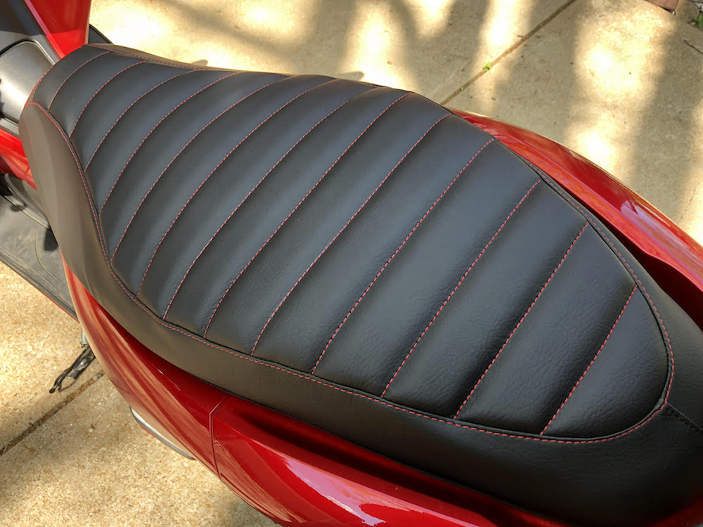 Honda PCX PADDED Scooter Seat Cover Black Faux Leather 2010-13